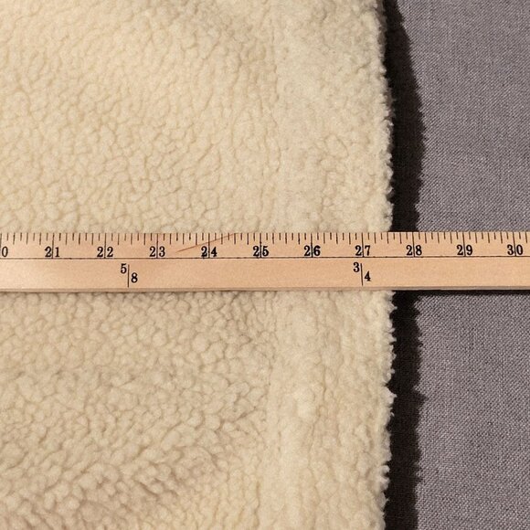 Levi's Relaxed Jacket Mens Adult XL Cream Sherpa Fleece Blue Denim Arms Trucker - Picture 14 of 16